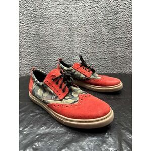 Ylati Suede Camou Wingtip Lace-Up Low Top Sneakers Multicolor Mens Size 42 EU